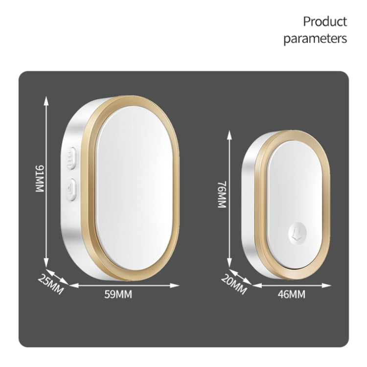 CACAZI A99 Home Smart Remote Control Doorbell Elderly Pager, Style:EU Plug(Black Gold) - Security by CACAZI | Online Shopping UK | buy2fix
