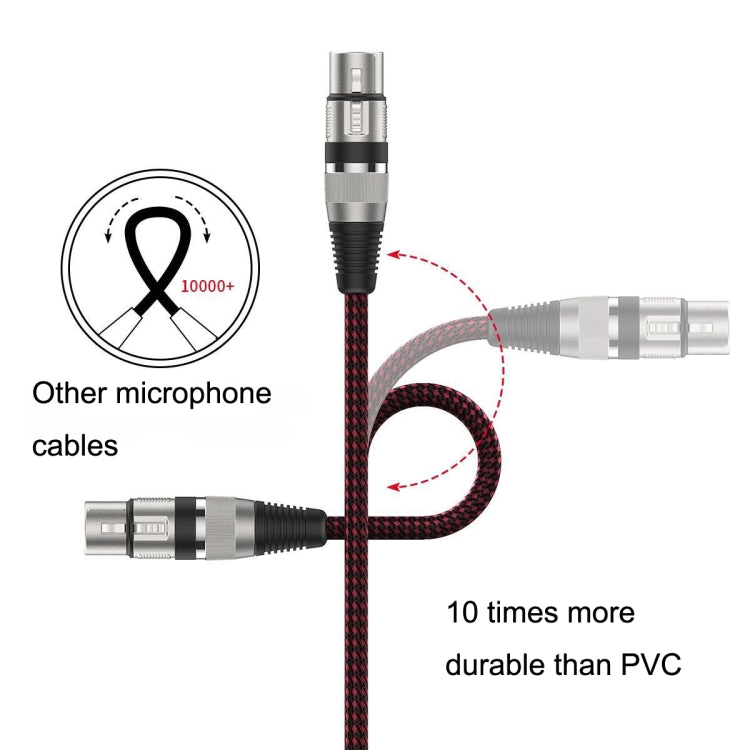 25m Red and Black Net TRS 6.35mm Male To Caron Female Microphone XLR Balance Cable -  by buy2fix | Online Shopping UK | buy2fix