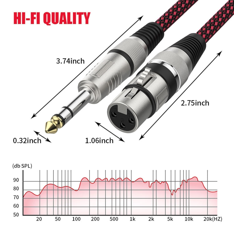 30m Red and Black Net TRS 6.35mm Male To Caron Female Microphone XLR Balance Cable -  by buy2fix | Online Shopping UK | buy2fix