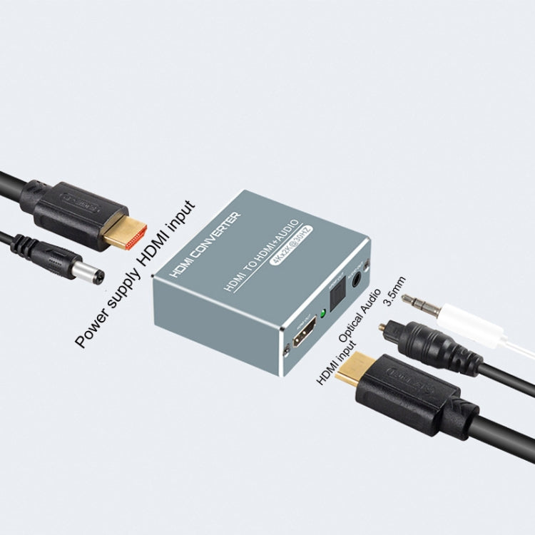 FJGEAR FJ-HDV01 HDMI HD 4K 30HZ Fiber Audio Separator, Plug Type:EU Plug - Splitter by FJGEAR | Online Shopping UK | buy2fix