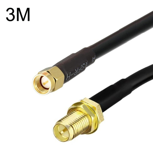 SMA Male To RP-SMA Female RG58 Coaxial Adapter Cable, Cable Length:3m - Connectors by buy2fix | Online Shopping UK | buy2fix