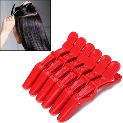 6 PCS Hair Not Easy to Slip off Hair Salon Barber Shop Style Partition Special Clip Hair Tools(Red) - Hair Trimmer by buy2fix | Online Shopping UK | buy2fix