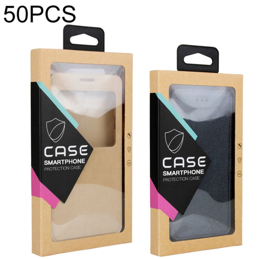 50 PCS Kraft Paper Phone Case Leather Case Packaging Box, Size: S 4.7 Inch(Black) -  by buy2fix | Online Shopping UK | buy2fix