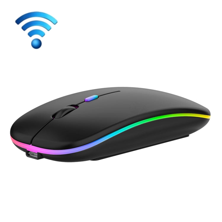 3 Keys RGB Backlit Silent Bluetooth Wireless Dual Mode Mouse(Black) - Wireless Mice by buy2fix | Online Shopping UK | buy2fix