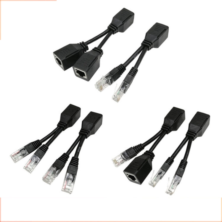 2 Sets RJ45 Network Signal Splitter Upoe Separation Cable, Style:U-02 3 Crystal Heads + 1 Female - Lan Cable and Tools by buy2fix | Online Shopping UK | buy2fix