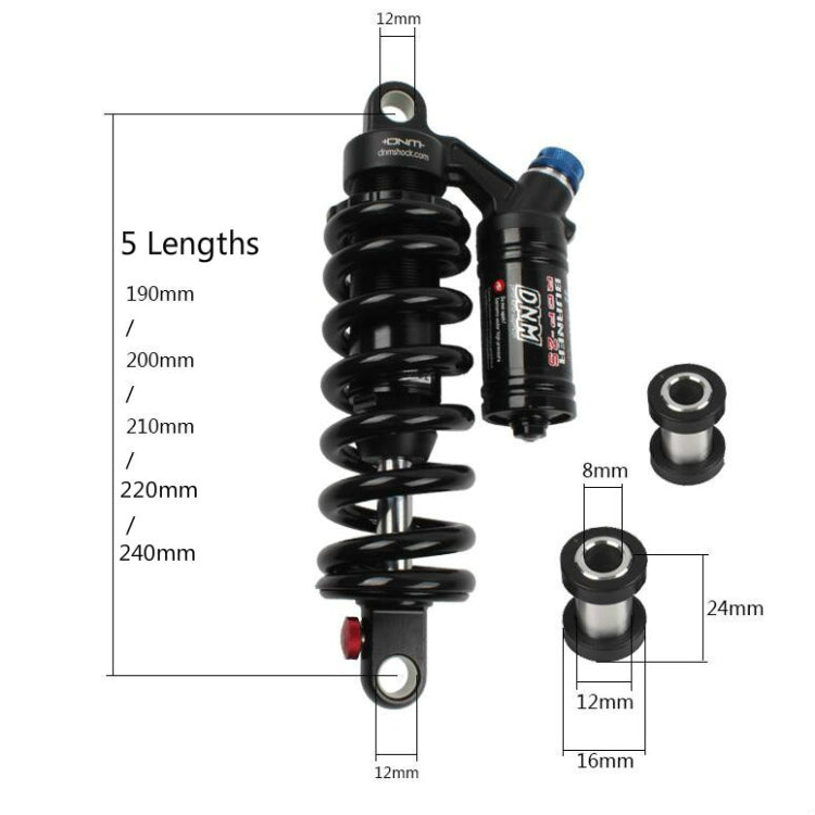 DNM RCP2S Mountain Bike Oil Spring Rear Shock Absorber Soft Tail Frame Rear Bladder, Size:220mm(With 24mm Bushing) - Outdoor & Sports by DNM | Online Shopping UK | buy2fix