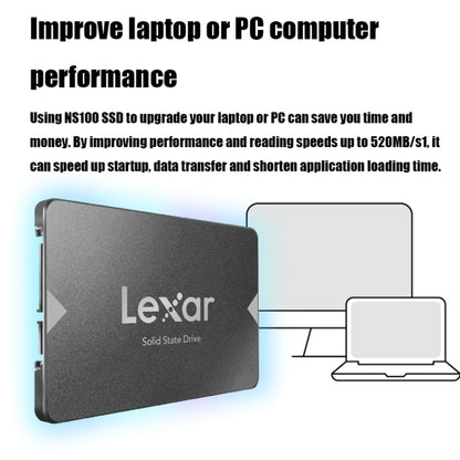 Lexar NS100 2.5 inch SATA3 Notebook Desktop SSD Solid State Drive, Capacity: 1TB(Gray) - External Solid State Drives by Lexar | Online Shopping UK | buy2fix