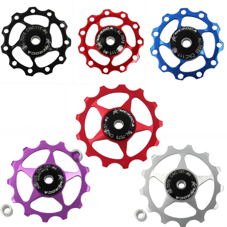 4 PCS MEROCA Metal Bearings Mountain Bike Road Bike Rear Derailleur Guide Wheel 11T/13T Guide Wheel, Specification:11T, Color:Purple - Outdoor & Sports by MEROCA | Online Shopping UK | buy2fix