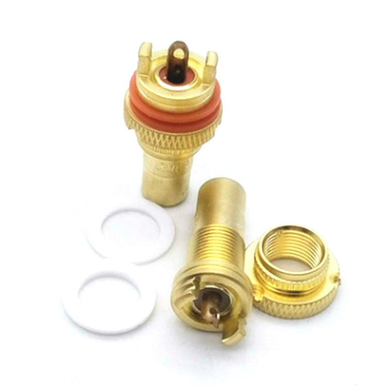 4 PCS / 2 Pairs CMC Copper RCA Female Audio Power Amplifier AV Audio Lotus Socket Terminal(Sand Gold Plated) - RCA Adapter by buy2fix | Online Shopping UK | buy2fix