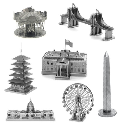 3 PCS 3D Metal Assembly Model World Building DIY Puzzle Toy, Style:Sydney Opera House - Puzzle Toys by buy2fix | Online Shopping UK | buy2fix