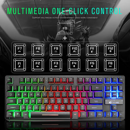 ZIYOULANG K16 87 Keys Colorful Mixed Light Gaming Notebook Manipulator Keyboard, Cable Length: 1.5m - Wired Keyboard by FREEDOM-WOLF | Online Shopping UK | buy2fix