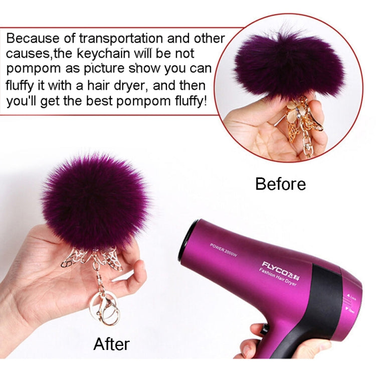 Fur Pom Keychains Fake Rabbit Fur Ball Keychain(blue) - In Car by buy2fix | Online Shopping UK | buy2fix