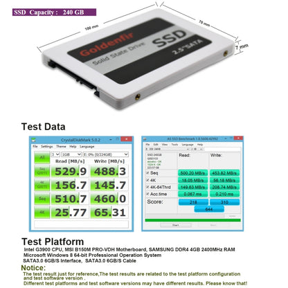 Goldenfir SSD 2.5 inch SATA Hard Drive Disk Disc Solid State Disk, Capacity: 240GB - Solid State Drives by Goldenfir | Online Shopping UK | buy2fix