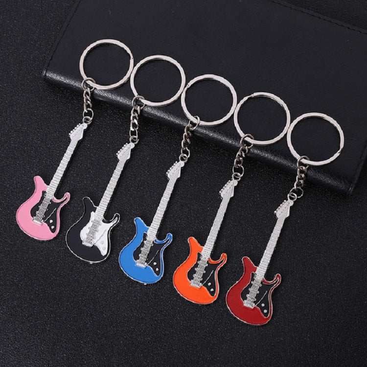 2 PCS Creative Guitar Keychain Metal Musical Instrument Pendant(White) - Key Rings by buy2fix | Online Shopping UK | buy2fix