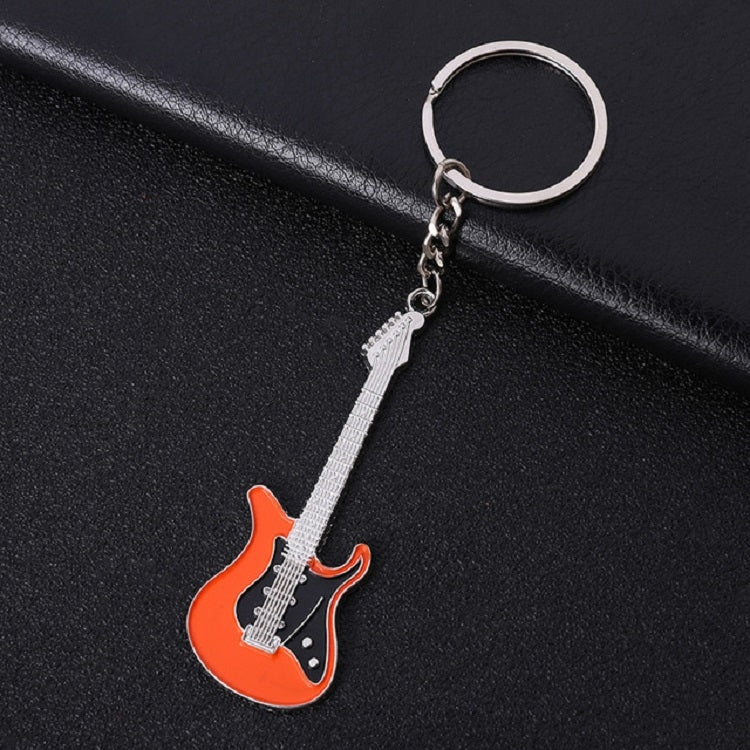 2 PCS Creative Guitar Keychain Metal Musical Instrument Pendant(Orange) - Key Rings by buy2fix | Online Shopping UK | buy2fix