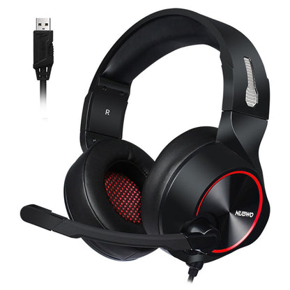 NUBWO N11 Gaming Subwoofer Headphone with Mic, Style:Single USB(Black and Red) - Multimedia Headset by NUBWO | Online Shopping UK | buy2fix