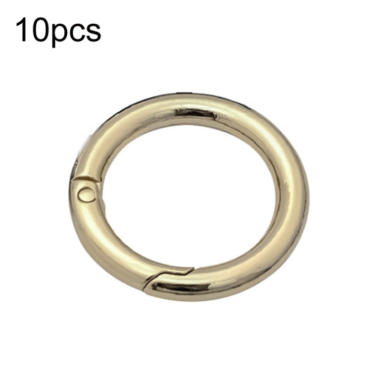 10pcs Zinc Alloy Spring Ring Metal Open Bag Webbing Keychain, Size:2 inch Light Gold - In Car by buy2fix | Online Shopping UK | buy2fix