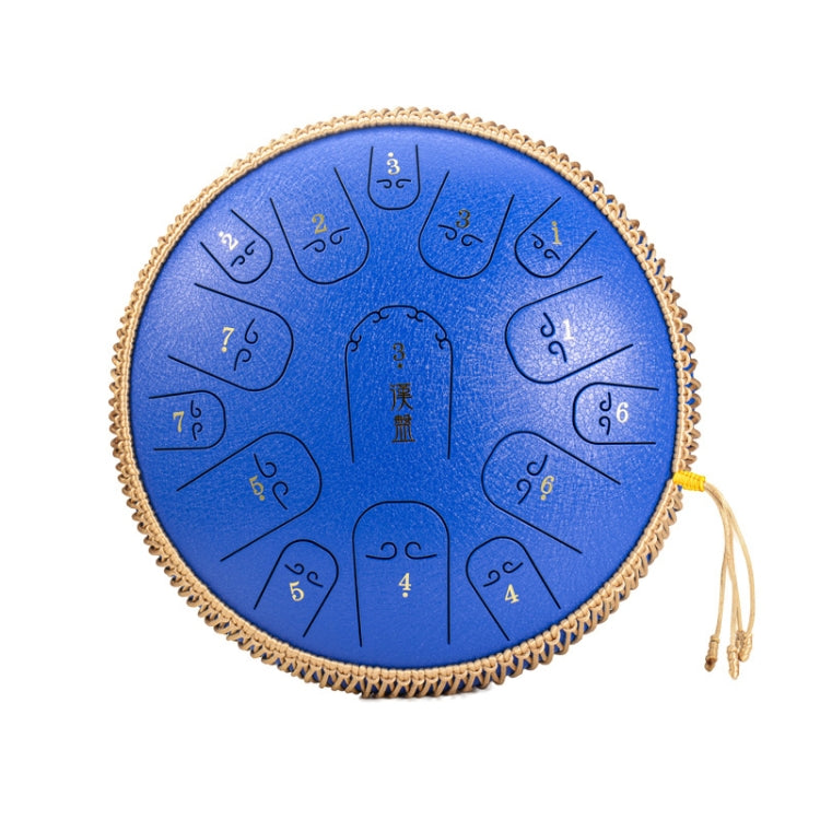 15-Tone Ethereal Drum 14-Inch Steel Tongue Drum Hollow Drum Sanskrit Drummer Disc(Blue) - Percussion Instruments by buy2fix | Online Shopping UK | buy2fix