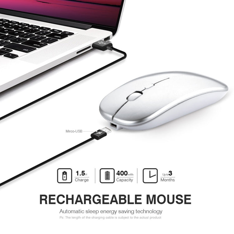 Inphic PM1 Office Mute Wireless Laptop Mouse, Style:Battery Display(Metallic Gray) - Computer & Networking by Inphic | Online Shopping UK | buy2fix