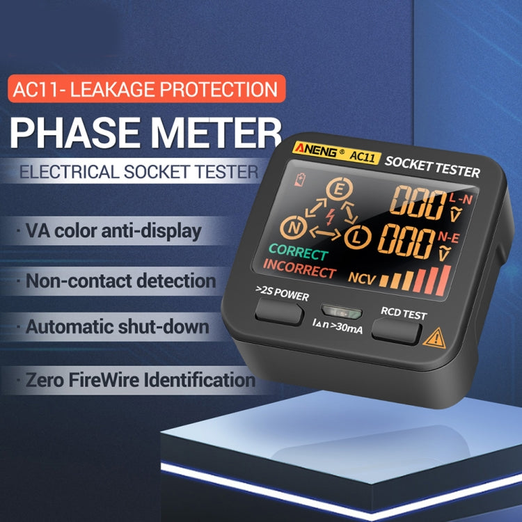 ANENG AC11 Multifunctional Digital Display Socket Tester Electrical Ground Wire Tester(EU Plug) - Consumer Electronics by ANENG | Online Shopping UK | buy2fix