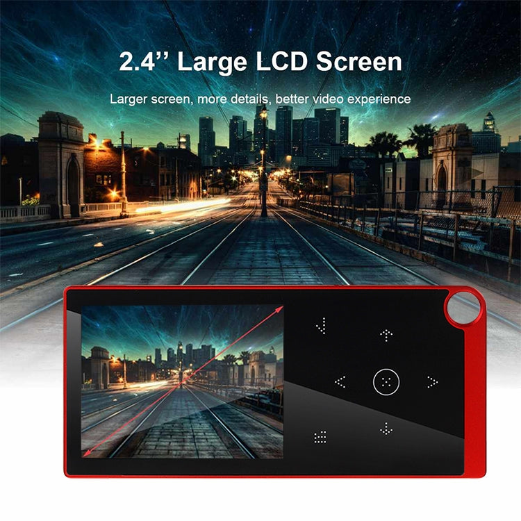 E05 2.4 inch Touch-Button MP4 / MP3 Lossless Music Player, Support E-Book / Alarm Clock / Timer Shutdown, Memory Capacity: 8GB without Bluetooth(Red) - Consumer Electronics by buy2fix | Online Shopping UK | buy2fix