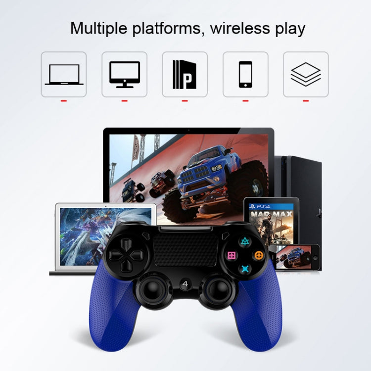 2 PCS Bluetooth Wireless Gamepad Touch Screen With Light Audio Dual Vibration Controller For PS4(Black) - Gamepads by buy2fix | Online Shopping UK | buy2fix