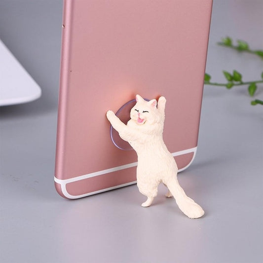 60 PCS Sucker Design Cute Cat Smartphone Holder(White) - Desktop Holder by buy2fix | Online Shopping UK | buy2fix