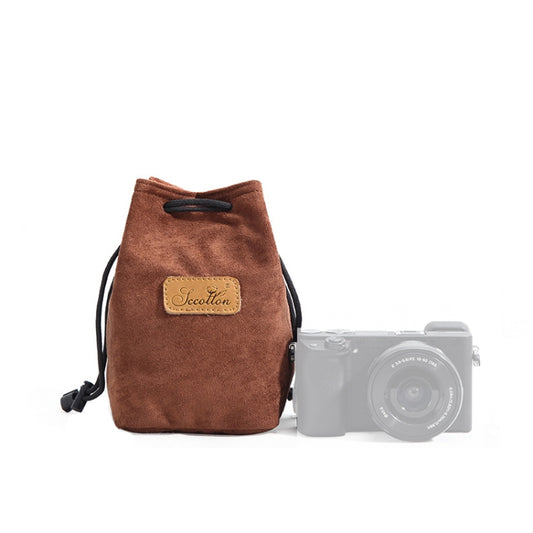 S.C.COTTON Liner Shockproof Digital Protection Portable SLR Lens Bag Micro Single Camera Bag Square Brown S - Camera Accessories by S.C.COTTON | Online Shopping UK | buy2fix