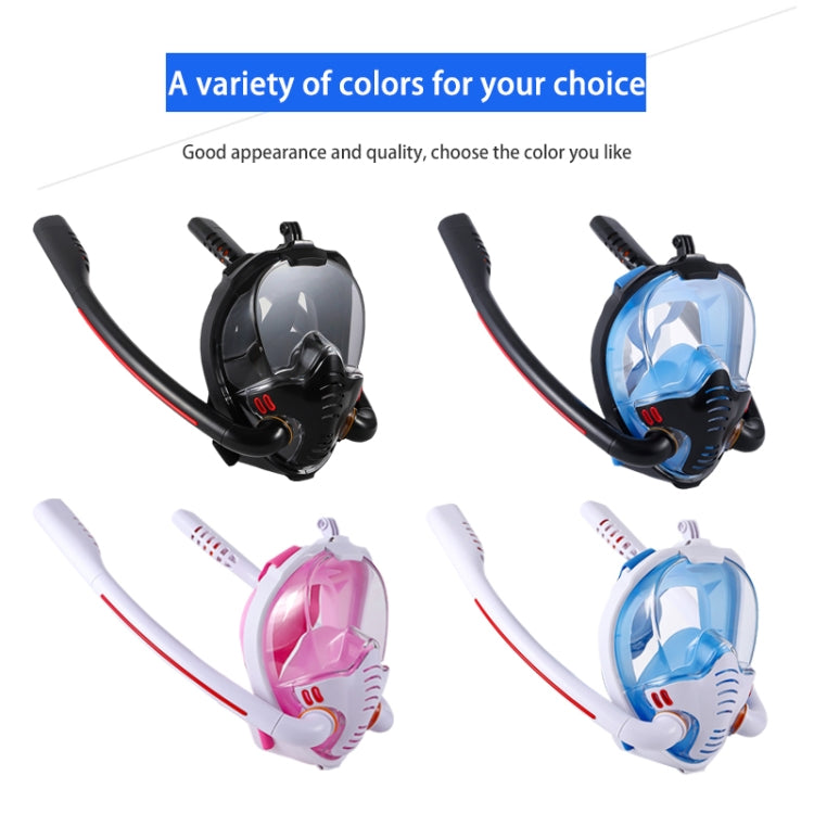 Snorkeling Mask Double Tube Silicone Full Dry Diving Mask Adult Swimming Mask Diving Goggles, Size: L/XL(White/Pink) - DJI & GoPro Accessories by buy2fix | Online Shopping UK | buy2fix