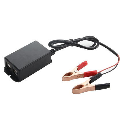 2 PCS 12/24V 4 USB Interface Motorcycle Car Mobile Phone Charger - In Car by buy2fix | Online Shopping UK | buy2fix