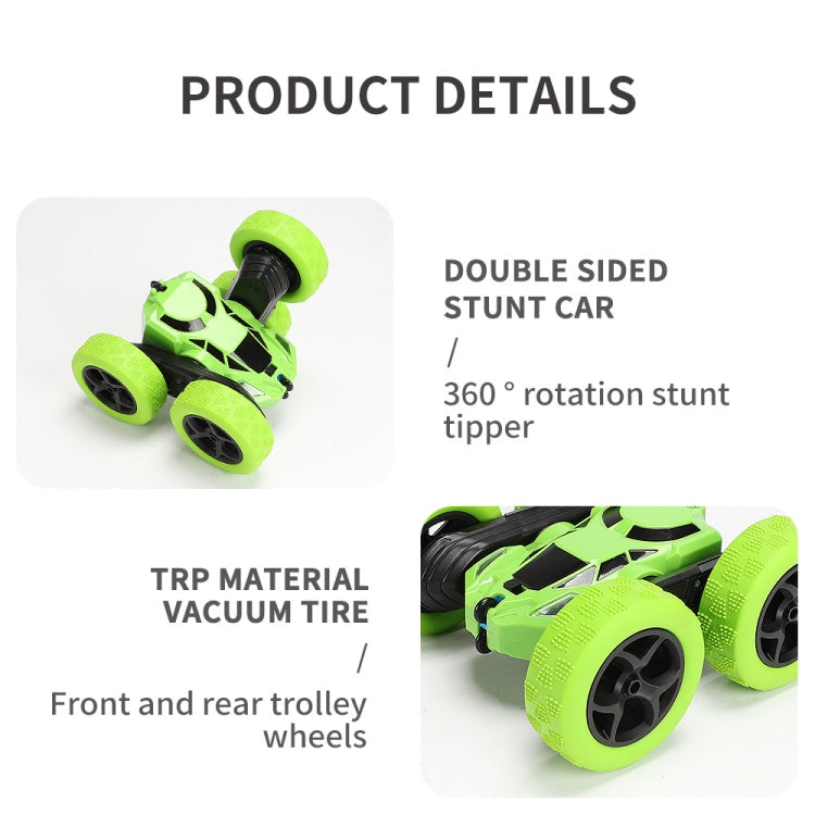 1:24 Double-Sided Stunt Car Rotating Tumbling And Twisting Stunt Car RC Climbing Children Remote Control Car(Grass Green) - RC Cars by buy2fix | Online Shopping UK | buy2fix