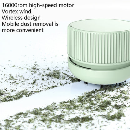 Portable Handheld Desktop Vacuum Cleaner Home Office Wireless Mini Car Cleaner, Colour: Mint Green Battery - Mini Vacuum Cleaner by buy2fix | Online Shopping UK | buy2fix