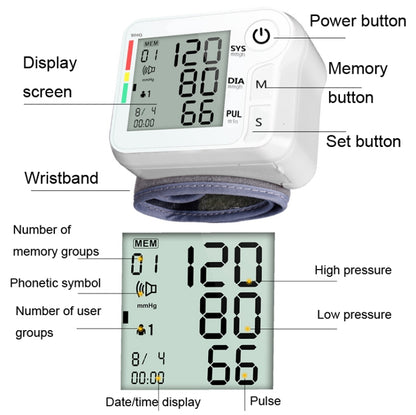 CK-W135 Household Wrist Blood Pressure Measuring Instrument - Sphygmomanometer by buy2fix | Online Shopping UK | buy2fix