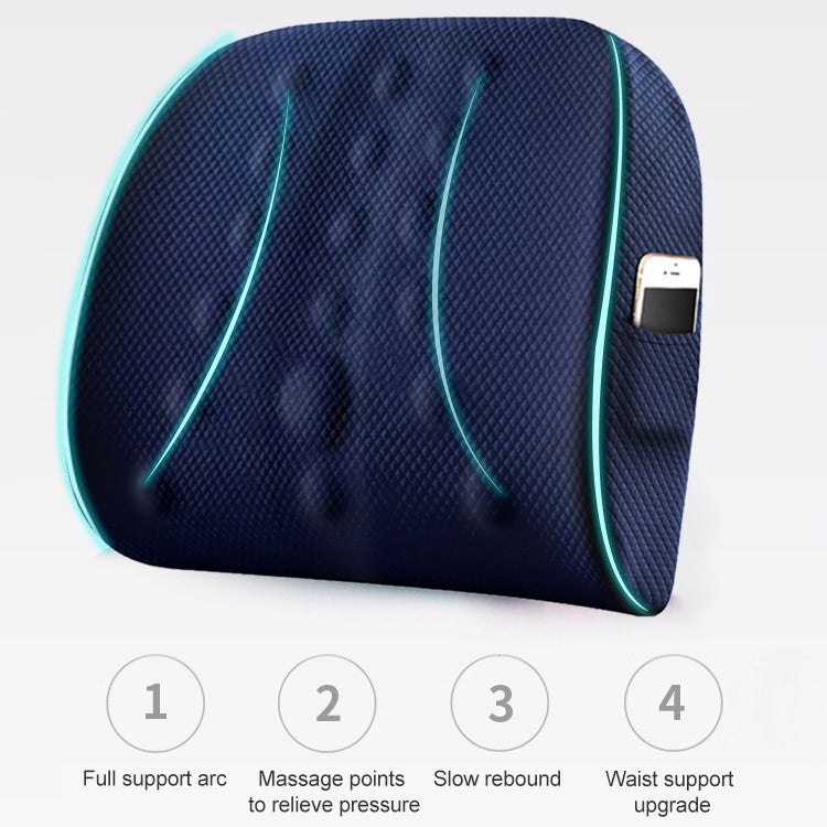 Lumbar Cushion Office Maternity Seat Cushion Car Lumbar Memory Foam Lumbar Pillow,Style: 3D (Blue) - Cushions & Pillows by buy2fix | Online Shopping UK | buy2fix