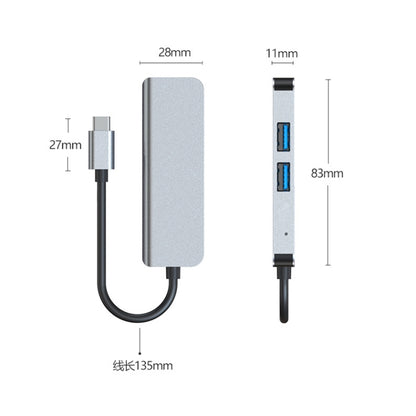 3 In 1 USB-C / Type-C To 4K HDMI + 2 USB 3.0 Ports Multifunctional HUB Docking Station - Computer & Networking by buy2fix | Online Shopping UK | buy2fix