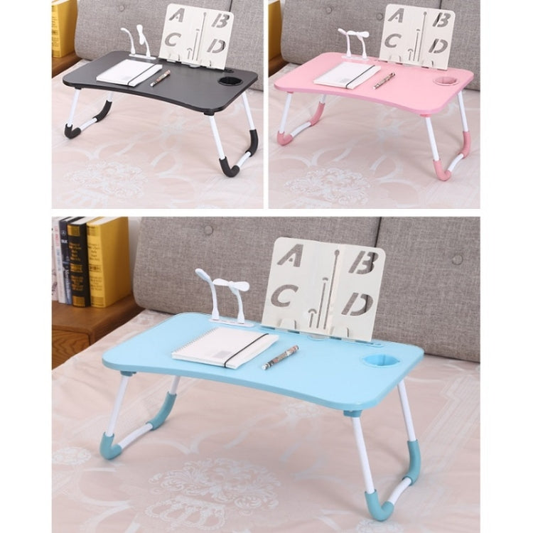 USB Folding Computer Desk With Fan & Lamp, Size: 60x40x28cm(Teenage Pink) - Computer & Networking by buy2fix | Online Shopping UK | buy2fix