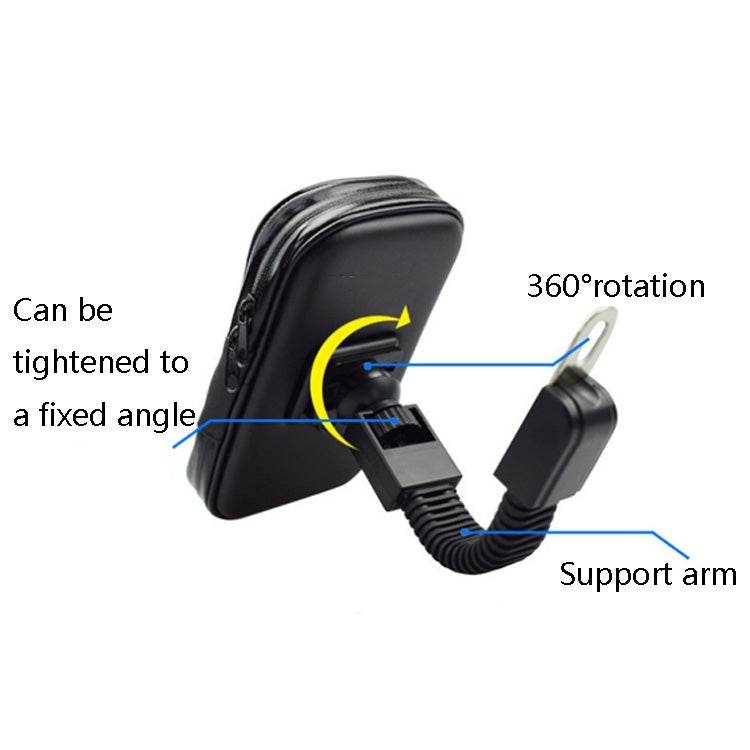 Outdoor Riding Motorcycle Bicycle Waterproof Mobile Phone Bracket,Style: Motorcycle 5.5 inch Black - Holder by buy2fix | Online Shopping UK | buy2fix