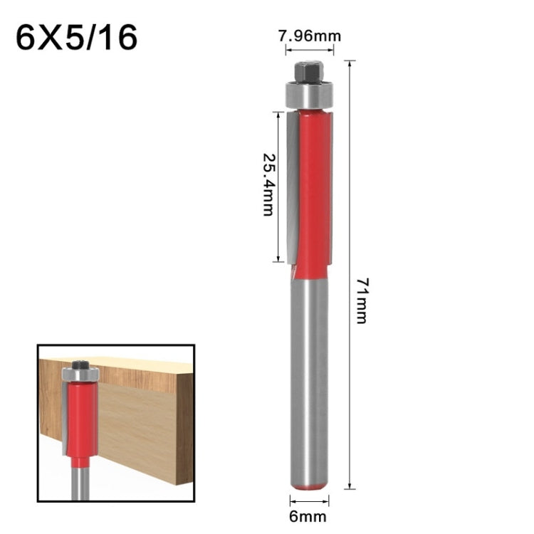 3 PCS Woodworking Engraving Milling Cutter Trimming Machine Alloy Cutter Head, Model: 6x5/16mm - Others by buy2fix | Online Shopping UK | buy2fix