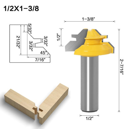 Woodworking Engraving Machine Milling Cutter 45 Degree Jointing Knife, Model: 1/2x1-3/8mm - Others by buy2fix | Online Shopping UK | buy2fix