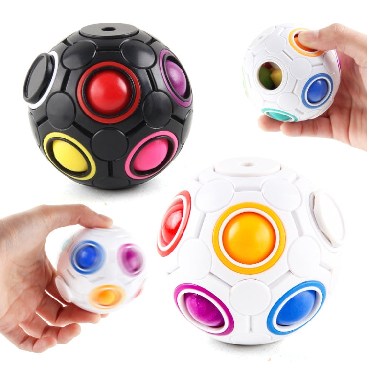 2 PCS Gyro Rainbow Ball Fingertip Decompression 10-Hole Rubik Cube Toys(White) - Fidget Cube by buy2fix | Online Shopping UK | buy2fix