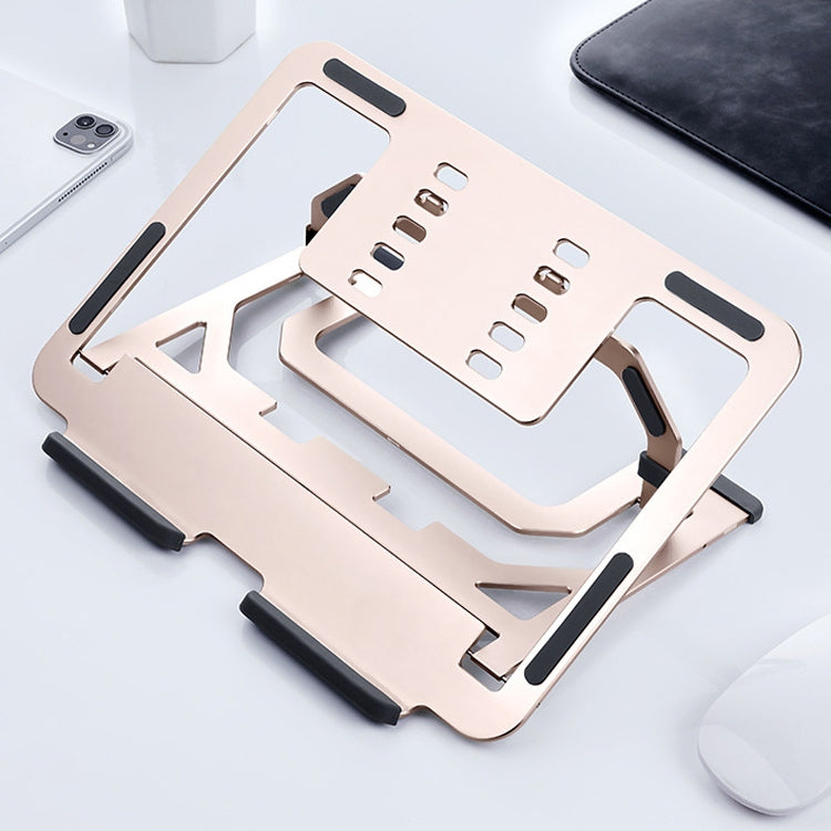 LH-T610 Aluminum Alloy Laptop Bracket Folding Lifting Desktop Cooling Bracket(Rose Gold) - Computer & Networking by buy2fix | Online Shopping UK | buy2fix