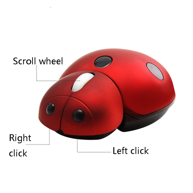 CM0184 3000 DPI 3-keys Mini Ladybug 2.4G Wireless Mouse Personalized Wireless Mouse(Blue) - Wireless Mice by buy2fix | Online Shopping UK | buy2fix