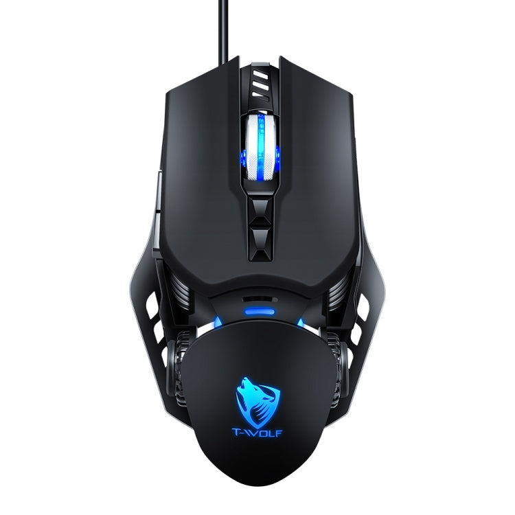 T-WOLF G530 USB Interface 7-Buttons 6400 DPI Wired Mouse Mechanical Gaming Macro Definition 4-Color Breathing Light Gaming Mouse, Cable Length: 1.5m( Black) - Wired Mice by T-WOLF | Online Shopping UK | buy2fix