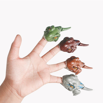 4 PCS Children Fun Doll Bite Finger Dinosaur Small Toys Simulation Tyrannosaurus Toys, Colour: Green-OPP Bag - Model Toys by buy2fix | Online Shopping UK | buy2fix