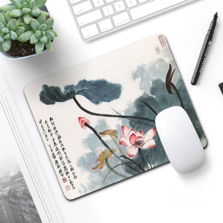 6 PCS Non-Slip Mouse Pad Thick Rubber Mouse Pad, Size: 21 X 26cm(Ink Lotus) - Mouse Pads by buy2fix | Online Shopping UK | buy2fix