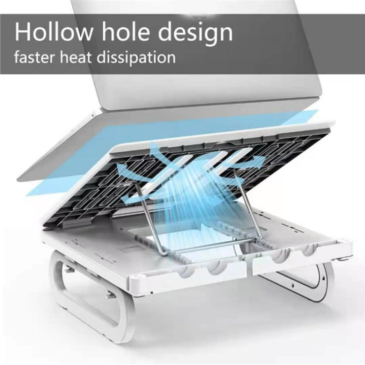 A23 Foldable Notebook Stand With 10-Speed Adjustment Computer Cooling Lifting Stand, Colour: Regular (White) - Computer & Networking by buy2fix | Online Shopping UK | buy2fix