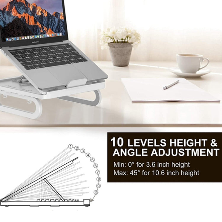 A23 Foldable Notebook Stand With 10-Speed Adjustment Computer Cooling Lifting Stand, Colour:  Detachable Accessories 3.0HUB (Black) - Computer & Networking by buy2fix | Online Shopping UK | buy2fix