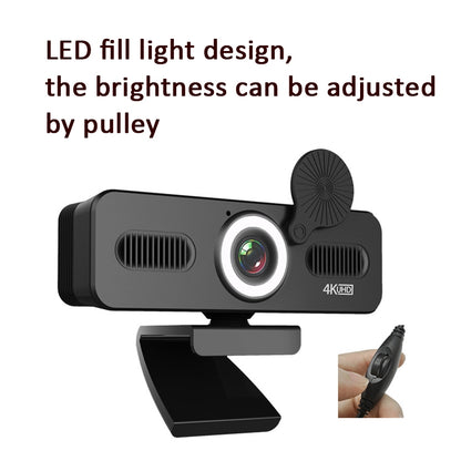 C360 4K  Network High-Definition Computer Camera Drive-Free Beautifying Light Camera with Omnidirectional Microphone, Cable Length: 1.8m - HD Camera by buy2fix | Online Shopping UK | buy2fix