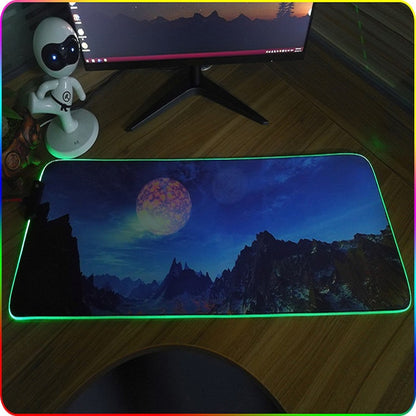 250x350x3mm F-01 Rubber Thermal Transfer RGB Luminous Non-Slip Mouse Pad(Colorful Lion) - Mouse Pads by buy2fix | Online Shopping UK | buy2fix