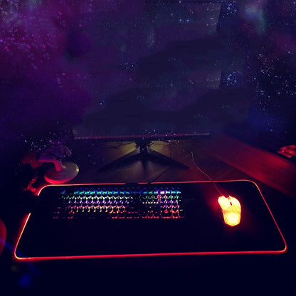 350x900x3mm F-01 Rubber Thermal Transfer RGB Luminous Non-Slip Mouse Pad(Vast Starry Sky) - Mouse Pads by buy2fix | Online Shopping UK | buy2fix